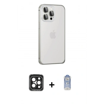 MARSİLYAN™- iPhone 15 Pro Max Kılıf Eksen Form Serisi - Siyah Joko Magic 5D Cam + PVD Metal Kamera Lens - SH