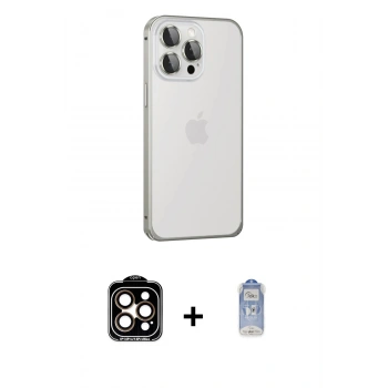 MARSİLYAN™- iPhone 15 Pro Max Kılıf Eksen Form Serisi - Siyah Joko Magic 5D Cam + PVD Metal Kamera Lens - TU