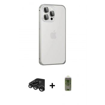 MARSİLYAN™- iPhone 15 Pro Max Kılıf Eksen Form Serisi - Siyah Joko Magic 5D Hayalet Cam + Raze Metal Kamera Lens - TMGI