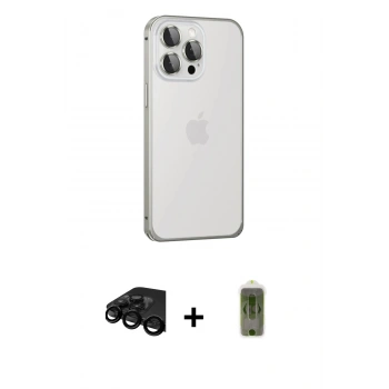 MARSİLYAN™- iPhone 15 Pro Max Kılıf Eksen Form Serisi - Siyah Joko Magic 5D Hayalet Cam + Raze Metal Kamera Lens - SH