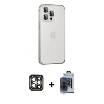 MARSİLYAN™- iPhone 15 Pro Max Kılıf Eksen Form Serisi - Siyah Vanessa Magic Cam + PVD Metal Kamera Lens - GI