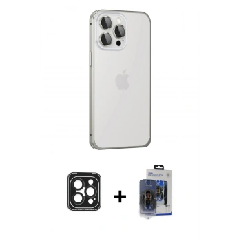 MARSİLYAN™- iPhone 15 Pro Max Kılıf Eksen Form Serisi - Siyah Vanessa Magic Cam + PVD Metal Kamera Lens - SH