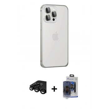 MARSİLYAN™- iPhone 15 Pro Max Kılıf Eksen Form Serisi - Siyah Vanessa Magic Cam + Raze Metal Kamera Lens - SH
