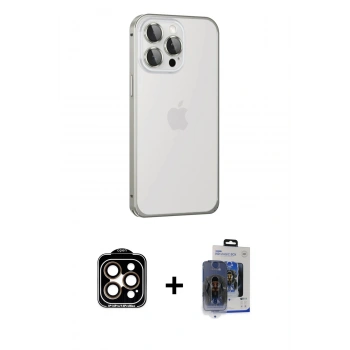 MARSİLYAN™- iPhone 15 Pro Max Kılıf Eksen Form Serisi - Siyah Vanessa Magic Cam + PVD Metal Kamera Lens - TU