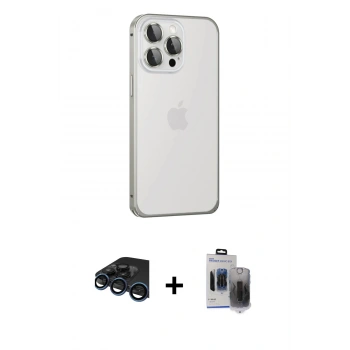 MARSİLYAN™- iPhone 15 Pro Max Kılıf Eksen Form Serisi - Siyah Vanessa Magic Hayalet Cam + Raze Metal Kamera Lens - LT