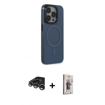 MARSİLYAN™- iPhone 15 Pro Max Kılıf Eksen Işık Prime - Siyah Bilvis 3D Cam Ekran Koruyucu + Raze Metal Kamera Lens - GS