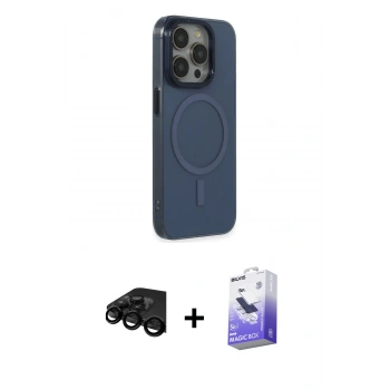 MARSİLYAN™- iPhone 15 Pro Max Kılıf Eksen Işık Prime - Siyah Bilvis 5in1 5D Magic Hayalet Cam Ekran Koruyucu + Raze Metal Kamera Lens - SH