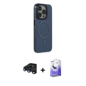 MARSİLYAN™- iPhone 15 Pro Max Kılıf Eksen Işık Prime - Siyah Bilvis 5in1 5D Magic Hayalet Cam Ekran Koruyucu + Raze Metal Kamera Lens - LT