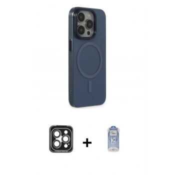 MARSİLYAN™- iPhone 15 Pro Max Kılıf Eksen Işık Prime - Siyah Joko Magic 5D Cam + PVD Metal Kamera Lens - GI