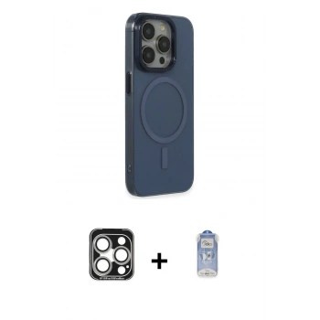 MARSİLYAN™- iPhone 15 Pro Max Kılıf Eksen Işık Prime - Siyah Joko Magic 5D Cam + PVD Metal Kamera Lens - GS