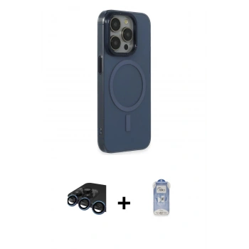 MARSİLYAN™- iPhone 15 Pro Max Kılıf Eksen Işık Prime - Siyah Joko Magic 5D Cam + Raze Metal Kamera Lens - LT