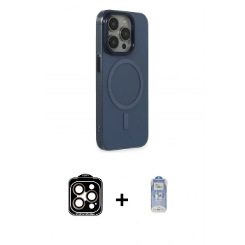 MARSİLYAN™- iPhone 15 Pro Max Kılıf Eksen Işık Prime - Siyah Joko Magic 5D Cam + PVD Metal Kamera Lens - TU