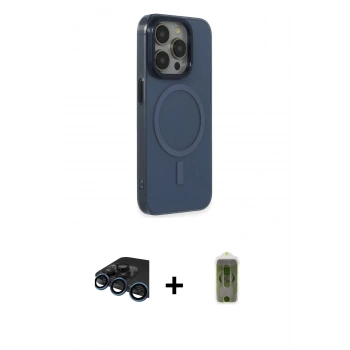 MARSİLYAN™- iPhone 15 Pro Max Kılıf Eksen Işık Prime - Siyah Joko Magic 5D Hayalet Cam + Raze Metal Kamera Lens - LT