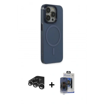 MARSİLYAN™- iPhone 15 Pro Max Kılıf Eksen Işık Prime - Siyah Vanessa Magic Cam + Raze Metal Kamera Lens - GS