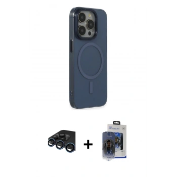 MARSİLYAN™- iPhone 15 Pro Max Kılıf Eksen Işık Prime - Siyah Vanessa Magic Cam + Raze Metal Kamera Lens - LT