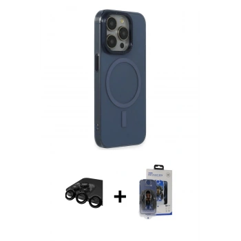 MARSİLYAN™- iPhone 15 Pro Max Kılıf Eksen Işık Prime - Siyah Vanessa Magic Cam + Raze Metal Kamera Lens - SH