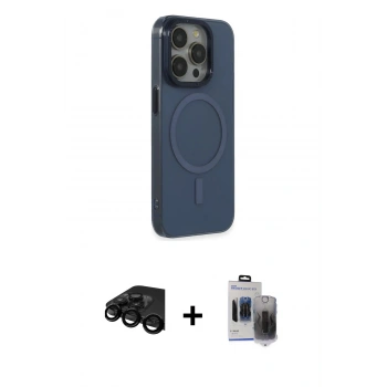MARSİLYAN™- iPhone 15 Pro Max Kılıf Eksen Işık Prime - Siyah Vanessa Magic Hayalet Cam + Raze Metal Kamera Lens - SH