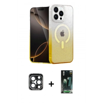 MARSİLYAN™- iPhone 15 Pro Max Kılıf Eksen Minimal Özel Seri - Şeffaf 360 Full Body Arka Koruyucu + PVD Metal Kamera Lens - LT