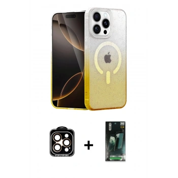 MARSİLYAN™- iPhone 15 Pro Max Kılıf Eksen Minimal Özel Seri - Şeffaf 360 Full Body Arka Koruyucu + PVD Metal Kamera Lens - TU