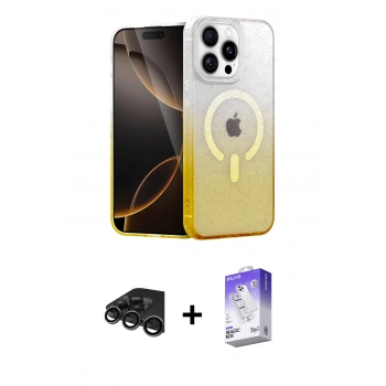 MARSİLYAN™- iPhone 15 Pro Max Kılıf Eksen Minimal Özel Seri - Siyah Bilvis 5in1 3D Magic Cam Ekran Koruyucu + Raze Metal Kamera Lens - TMGI