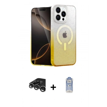 MARSİLYAN™- iPhone 15 Pro Max Kılıf Eksen Minimal Özel Seri - Siyah Joko Magic 5D Cam + Raze Metal Kamera Lens - GS