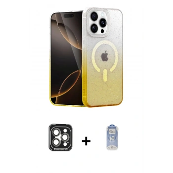 MARSİLYAN™- iPhone 15 Pro Max Kılıf Eksen Minimal Özel Seri - Siyah Joko Magic 5D Cam + PVD Metal Kamera Lens - GI