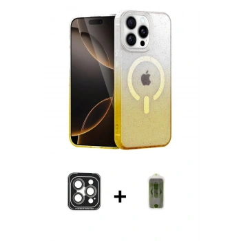 MARSİLYAN™- iPhone 15 Pro Max Kılıf Eksen Minimal Özel Seri - Siyah Joko Magic 5D Hayalet Cam + PVD Metal Kamera Lens - GI