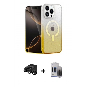 MARSİLYAN™- iPhone 15 Pro Max Kılıf Eksen Minimal Özel Seri - Siyah Vanessa Magic Hayalet Cam + Raze Metal Kamera Lens - SH