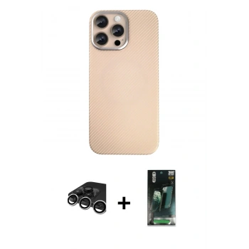 MARSİLYAN™- iPhone 15 Pro Max Kılıf Eksen Prime - Şeffaf 360 Full Body Arka Koruyucu + Raze Metal Kamera Lens - GS