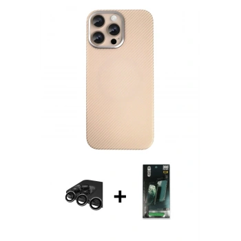 MARSİLYAN™- iPhone 15 Pro Max Kılıf Eksen Prime - Şeffaf 360 Full Body Arka Koruyucu + Raze Metal Kamera Lens - TMGI