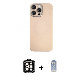 MARSİLYAN™- iPhone 15 Pro Max Kılıf Eksen Prime - Siyah Joko Magic 5D Cam + PVD Metal Kamera Lens - TU