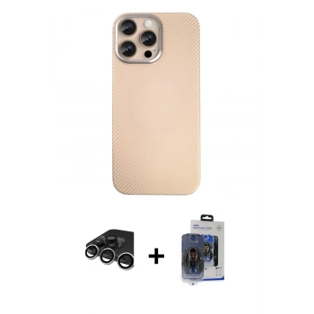 MARSİLYAN™- iPhone 15 Pro Max Kılıf Eksen Prime - Siyah Vanessa Magic Cam + Raze Metal Kamera Lens - GS