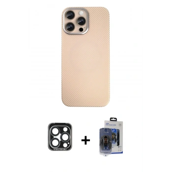 MARSİLYAN™- iPhone 15 Pro Max Kılıf Eksen Prime - Siyah Vanessa Magic Cam + PVD Metal Kamera Lens - LT