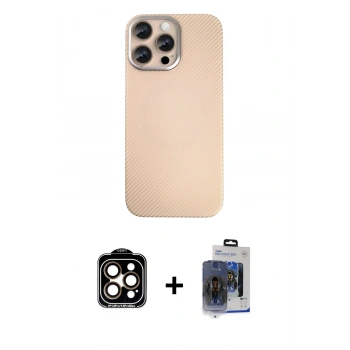 MARSİLYAN™- iPhone 15 Pro Max Kılıf Eksen Prime - Siyah Vanessa Magic Cam + PVD Metal Kamera Lens - TU