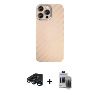 MARSİLYAN™- iPhone 15 Pro Max Kılıf Eksen Prime - Siyah Vanessa Magic Hayalet Cam + Raze Metal Kamera Lens - LT