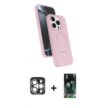 MARSİLYAN™- iPhone 15 Pro Max Kılıf İz Işık Koleksiyonu - Şeffaf 360 Full Body Arka Koruyucu + PVD Metal Kamera Lens - GS