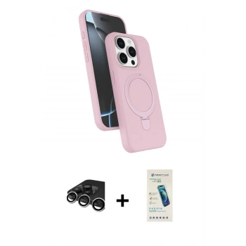 MARSİLYAN™- iPhone 15 Pro Max Kılıf İz Işık Koleksiyonu - Şeffaf Pasifik Cam Ekran Koruyucu + Raze Metal Kamera Lens - GS