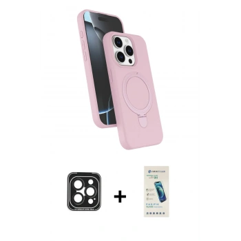 MARSİLYAN™- iPhone 15 Pro Max Kılıf İz Işık Koleksiyonu - Şeffaf Pasifik Cam Ekran Koruyucu + PVD Metal Kamera Lens - SH