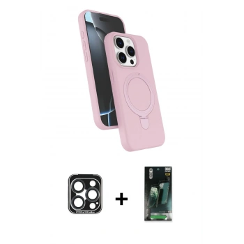 MARSİLYAN™- iPhone 15 Pro Max Kılıf İz Işık Koleksiyonu - Siyah 360 Mat Full Body Arka Koruyucu + PVD Metal Kamera Lens - LT