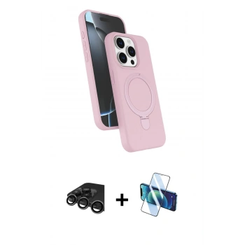 MARSİLYAN™- iPhone 15 Pro Max Kılıf İz Işık Koleksiyonu - Siyah 3D Antistatik Seramik Nano Ekran Koruyucu + Raze Metal Kamera Lens - TMGI