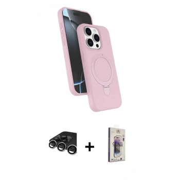 MARSİLYAN™- iPhone 15 Pro Max Kılıf İz Işık Koleksiyonu - Siyah Bilvis 3D Cam Ekran Koruyucu + Raze Metal Kamera Lens - GS