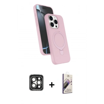 MARSİLYAN™- iPhone 15 Pro Max Kılıf İz Işık Koleksiyonu - Siyah Bilvis 3D Mat Cam Ekran Koruyucu + PVD Metal Kamera Lens - GI