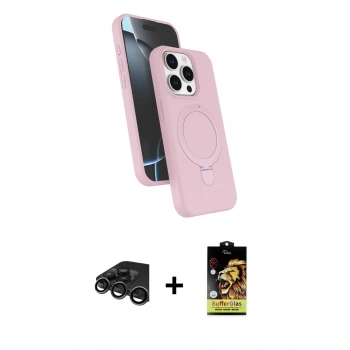 MARSİLYAN™- iPhone 15 Pro Max Kılıf İz Işık Koleksiyonu - Siyah Buffer Cam Ekran Koruyucu + Raze Metal Kamera Lens - TMGI