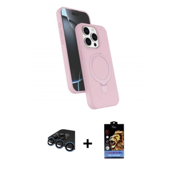 MARSİLYAN™- iPhone 15 Pro Max Kılıf İz Işık Koleksiyonu - Siyah Buffer Hayalet Cam Ekran Koruyucu + Raze Metal Kamera Lens - LT