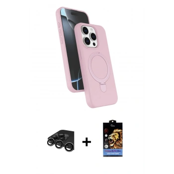 MARSİLYAN™- iPhone 15 Pro Max Kılıf İz Işık Koleksiyonu - Siyah Buffer Hayalet Cam Ekran Koruyucu + Raze Metal Kamera Lens - TMGI