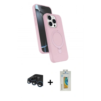 MARSİLYAN™- iPhone 15 Pro Max Kılıf İz Işık Koleksiyonu - Siyah Polymer Nano Ekran Koruyucu + Raze Metal Kamera Lens - LT