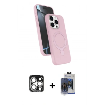 MARSİLYAN™- iPhone 15 Pro Max Kılıf İz Işık Koleksiyonu - Siyah Vanessa Magic Cam + PVD Metal Kamera Lens - GS