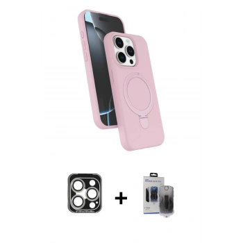 MARSİLYAN™- iPhone 15 Pro Max Kılıf İz Işık Koleksiyonu - Siyah Vanessa Magic Hayalet Cam + PVD Metal Kamera Lens - GS