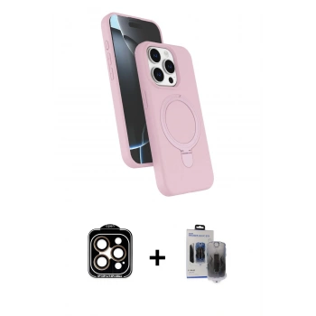 MARSİLYAN™- iPhone 15 Pro Max Kılıf İz Işık Koleksiyonu - Siyah Vanessa Magic Hayalet Cam + PVD Metal Kamera Lens - TU
