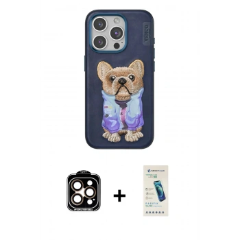 MARSİLYAN™- iPhone 15 Pro Max Kılıf İz Minimal Koleksiyonu - Şeffaf Pasifik Cam Ekran Koruyucu + PVD Metal Kamera Lens - TU